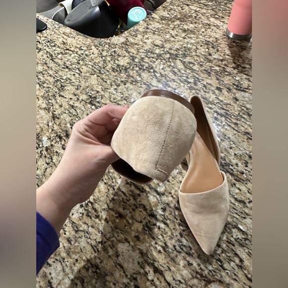 J Crew Tan Suede Pointed Toe D'Orsay Flats size 8 - Picture 8 of 16